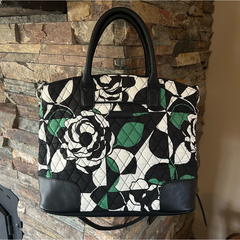 Vera Bradley Day Off Satchel Imperial Rose With Crossbody Strap